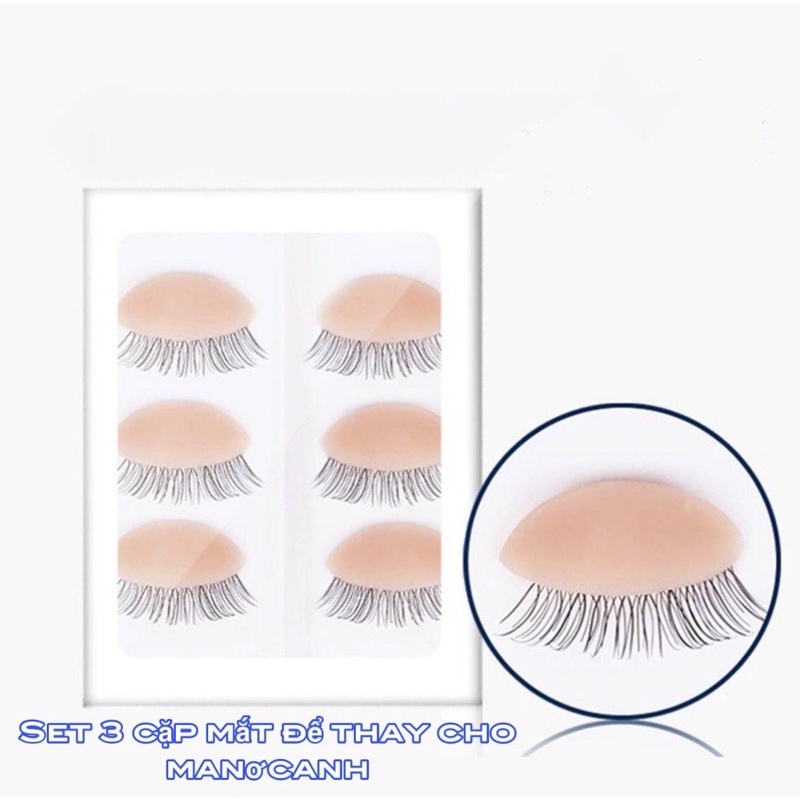 Đầu manơcanh silicon mềm có lông mi chuyên dụng học nối mi, phun xăm