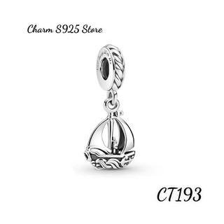 Charm pan ale bạc s925 thuần khiết treo chiếc thuyền hàng cao cấp