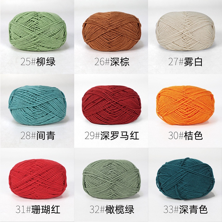 Len milk cotton 50g bảng màu 86 màu