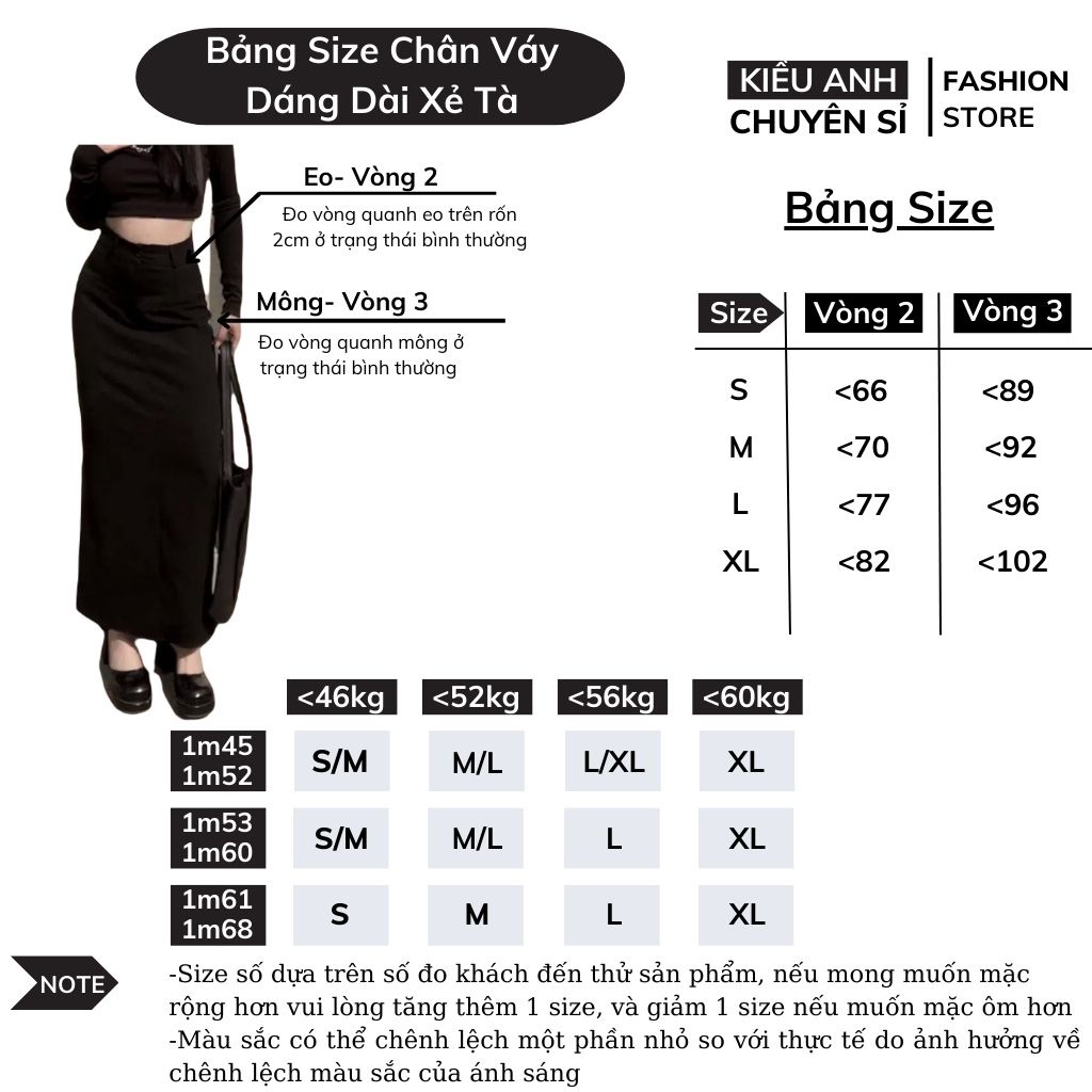Chân Váy Dáng Dài Xẻ Tà Hack Dáng MS89