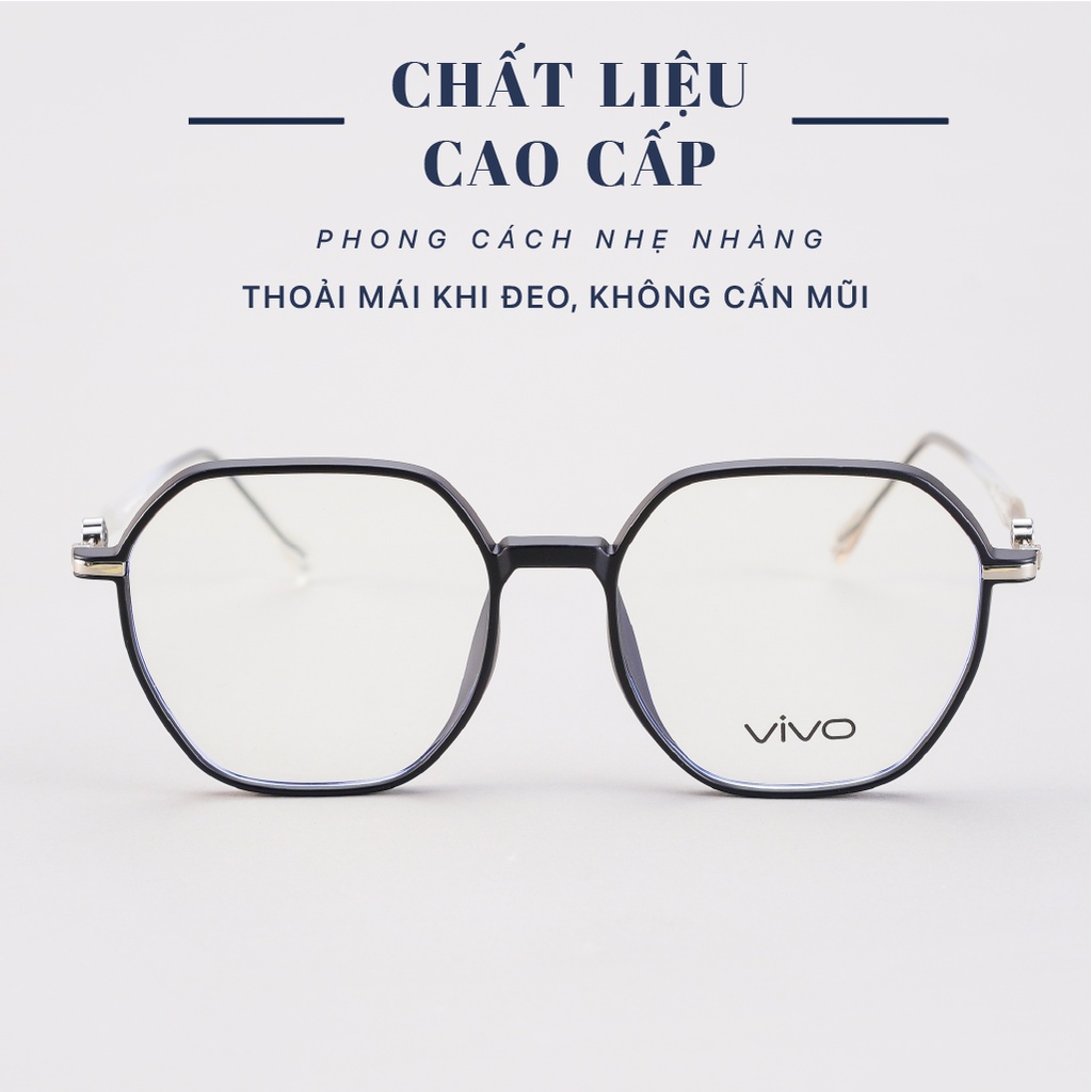 Gọng kính mắt cận Lục giác nam nữ LB Eyewear UV 8296 Nhựa mềm thanh mảnh bền nhẹ - Màu đen, hồng, tím, ghi, trong suốt