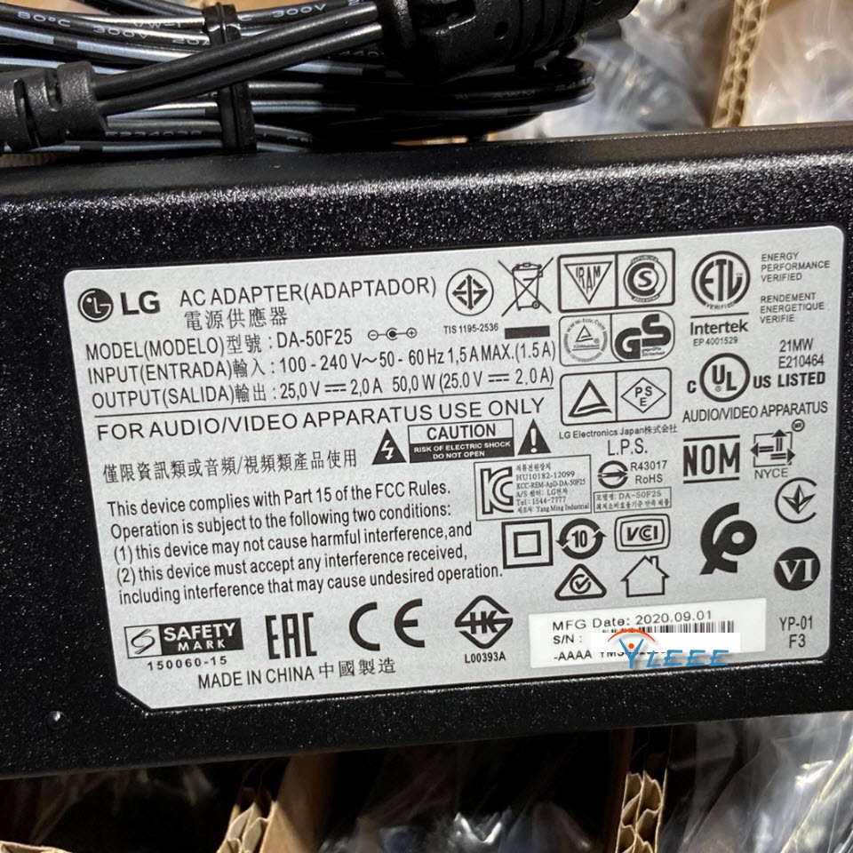 NGUỒN ADAPTER LOA LG DA-50F25 25V 2A ADAPTER POWER SUPPLY SOUND BAR CHÍNH HÃNG