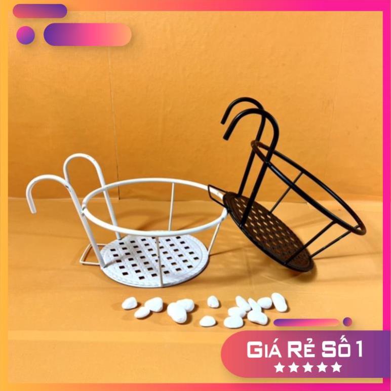 Giá sắt tròn treo ban công sơn tĩnh điện cao cấp chống rỉ, giá đỡ chậu cây treo tường loại 1 (Hàng Chuẩn)