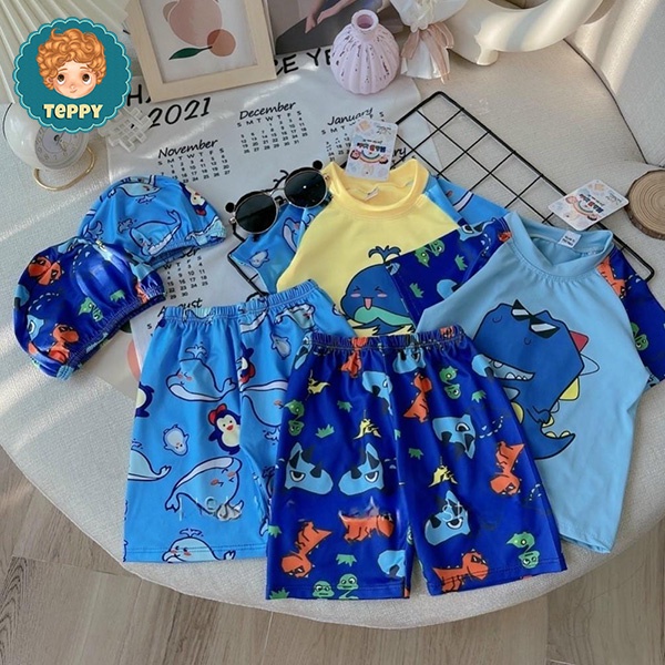 Set bộ đồ bơi chất thun co giãn cho bé trai