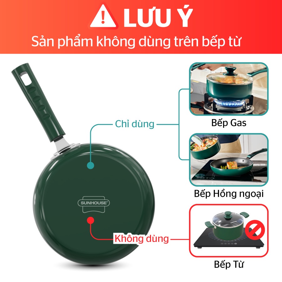 Bộ nồi chảo chống dính SUNHOUSE 1101G