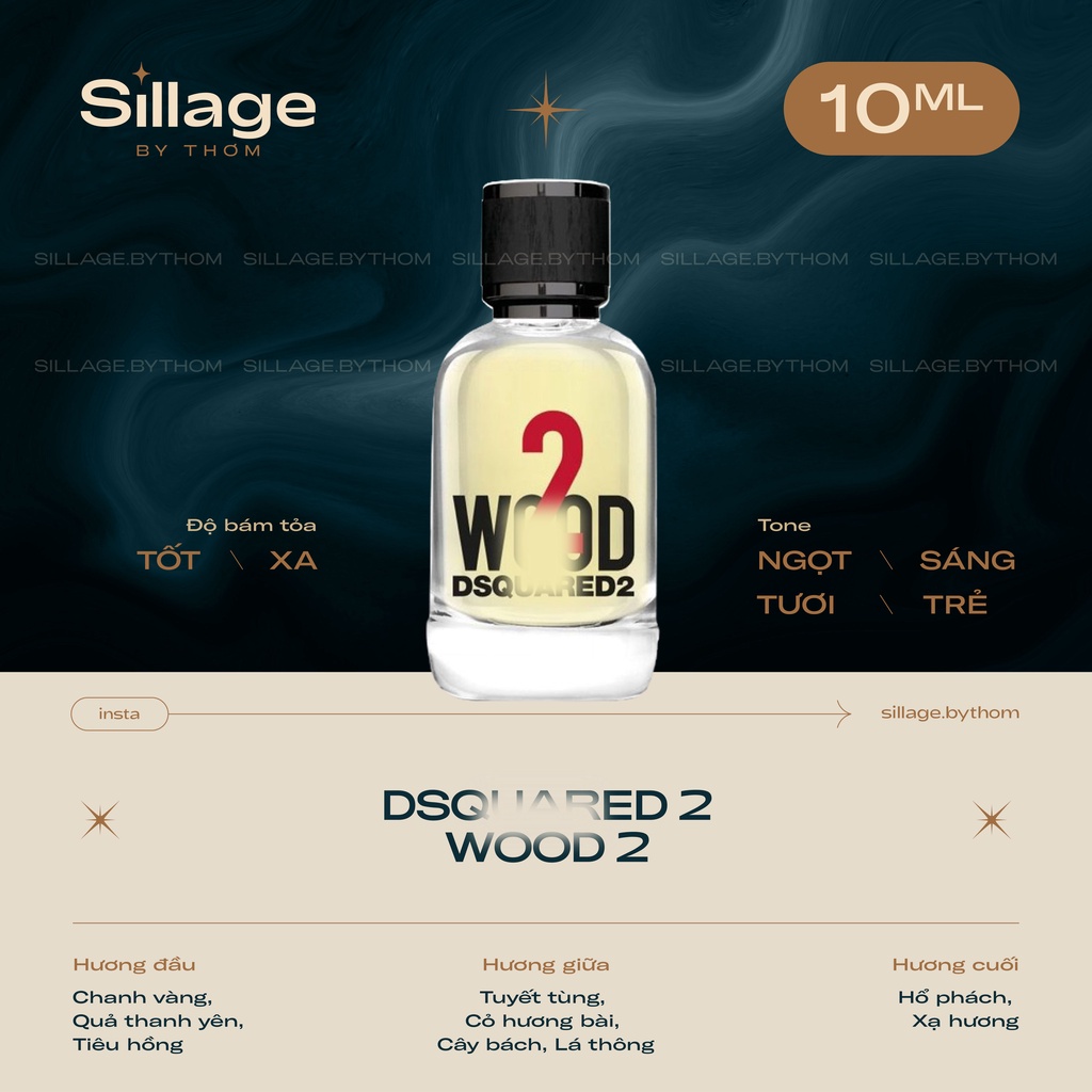 DS QUARED 2 WOOD 2 EDT | Mẫu thử nước hoa unisex