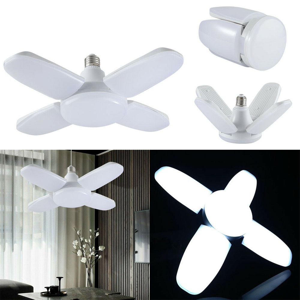 Bóng đèn LED 4 cánh quạt xếp ánh sáng trắng - 60W siêu sáng (bảo hành 1 năm)