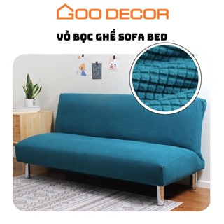 Bọc sofa bed, bọc ghế sofa giường vải nhung gân dày dặn co giãn 4 chiều - GOO Decor