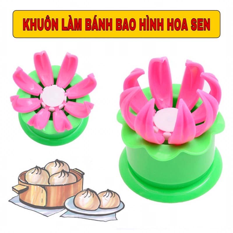 (SG) Khuôn Làm Bánh Bao - Khuôn Tạo Hình Bánh Bao, Há Cảo Hình Hoa Sen Đẹp Mắt Hấp Dẫn Nhựa Nguyên Sinh An Toàn