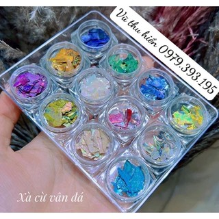 Set Xà Cừ Vân Đá 12 màu siêu mỏng - siêu sáng trang trí móng