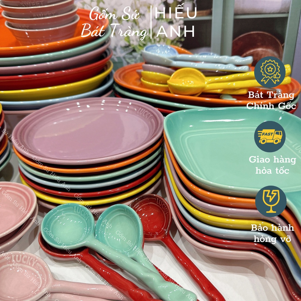 Bộ Bát Đĩa 7 Màu Sắc Phong Cách Hiện Đại, Chén Đĩa Sứ Cao Cấp Đẹp, Chất Men Mịn