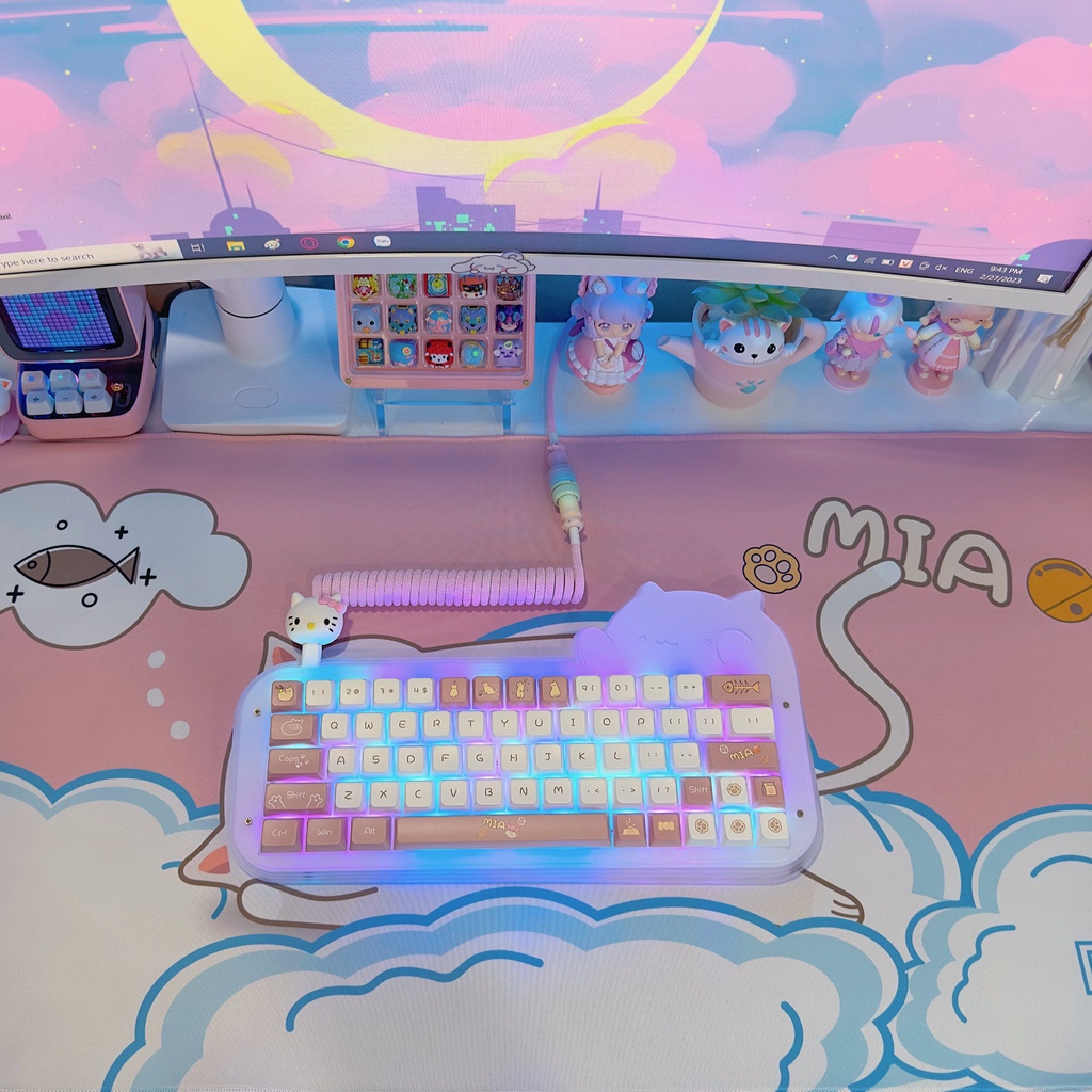 Keycap & Lót chuột Mèo MIA dễ thương Epomaker cho bàn phím cơ