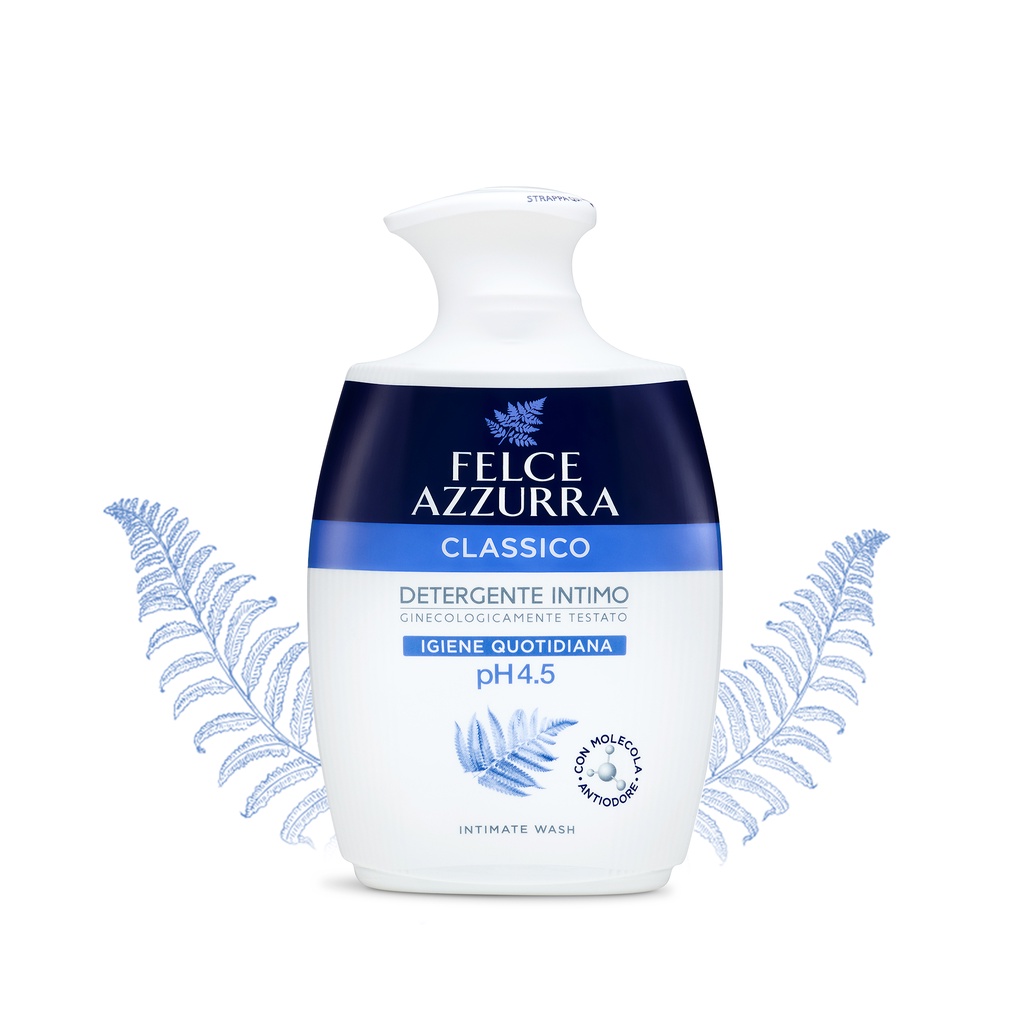 Dung dịch vệ sinh phụ nữ Felce Azzurra Ý 250ml dùng hàng ngày độ pH4,5 hương thơm tươi mát