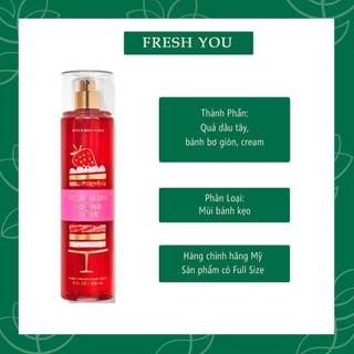 Strawberry Pound Cake - Xịt thơm toàn thân body mist Bath & Body Works khác - fresh you