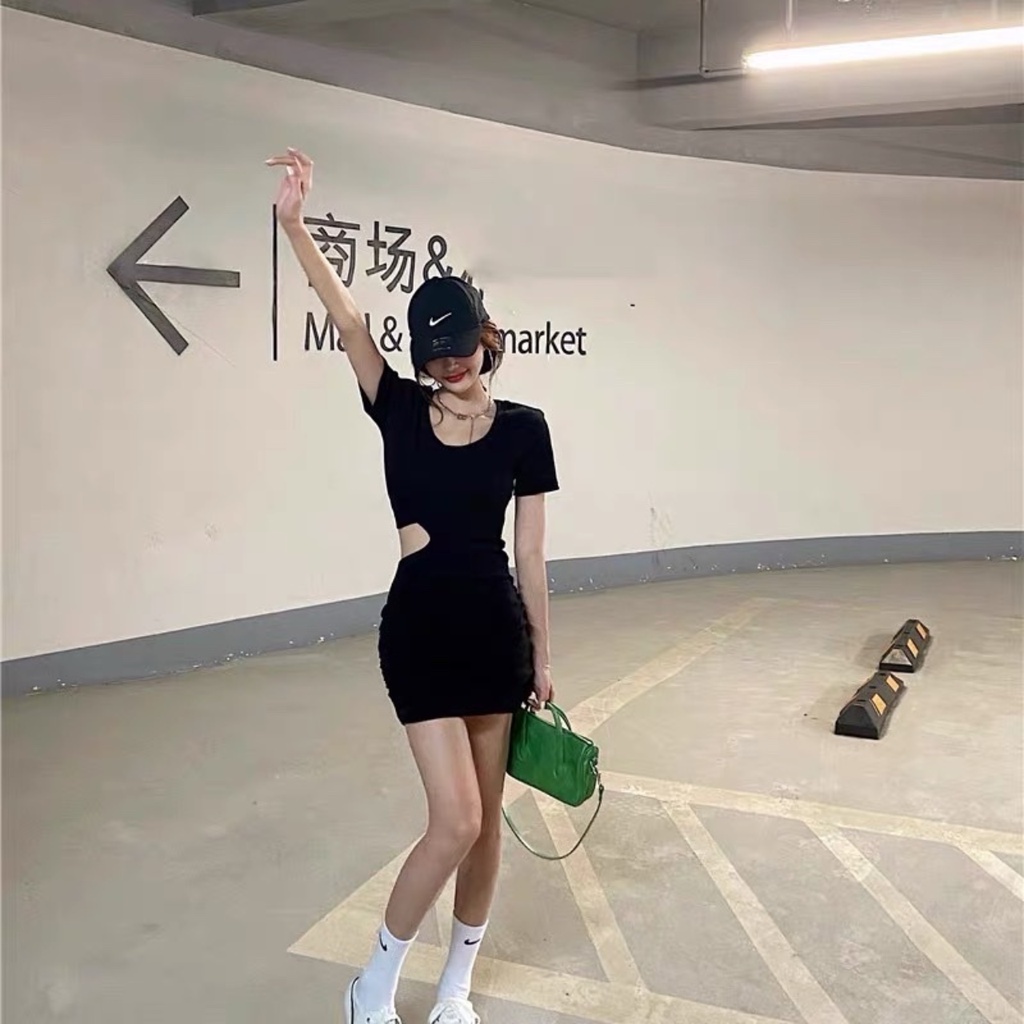 Đầm Body Tay Ngắn Khoét Eo Tôn Vòng 2 Sexy -D2- Mẫu Mới Nhất 2023