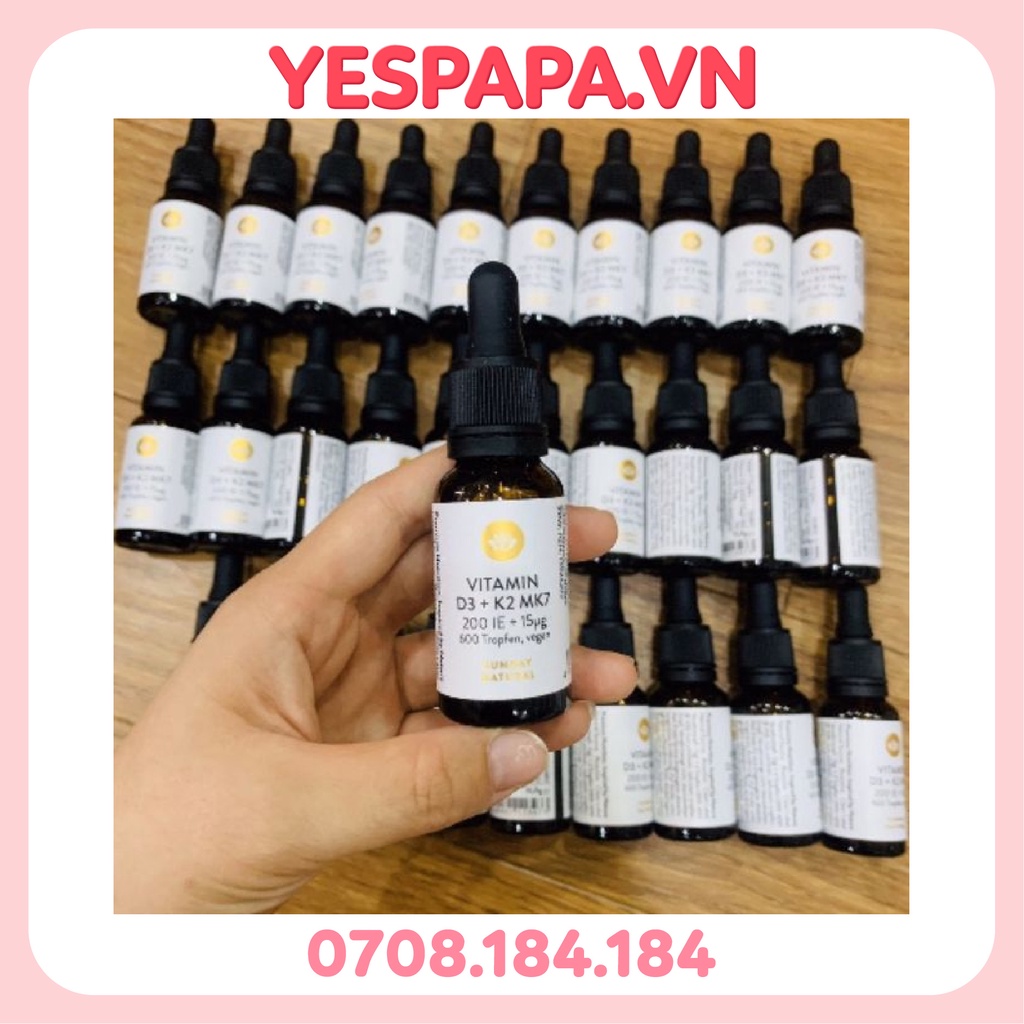 Vitamin Sunday Natural D3+ K2 MK7 Đức 16.8g