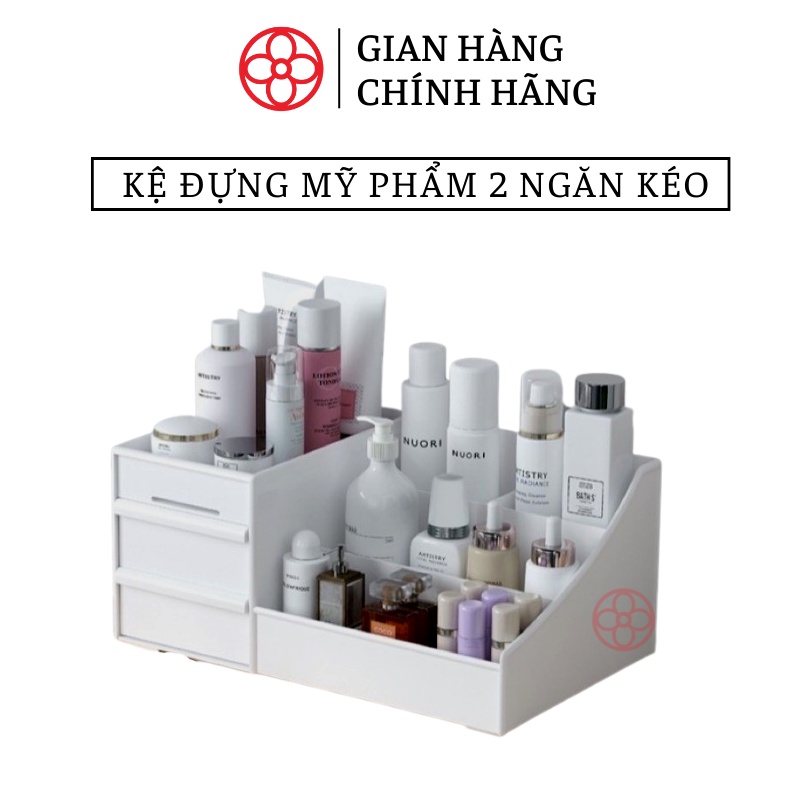 Kệ đựng mỹ phẩm 2 ngăn, để bàn đựng đồ dùng học tập - Việt Nhật Plastic HN