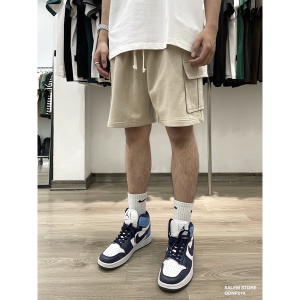 Quần Đùi Short Cargo P21 PEACEOUT STUDIOS Trơn Túi Hộp