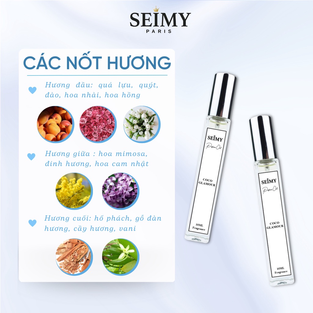 Tinh Dầu Nước Hoa SEIMY Coco Glamour 10ml