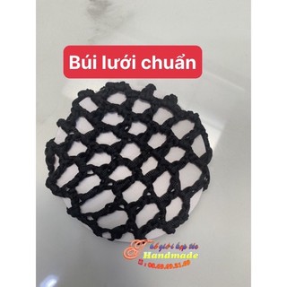 Kẹp tóc búi lưới đen đính hoa đen cao cấp