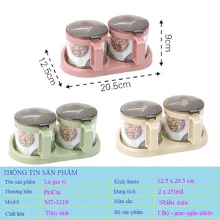 Lọ đựng gia vị thuỷ tinh combo hũ kèm thìa, hũ đựng gia vị thuỷ tinh kín khí chống ẩm mốc