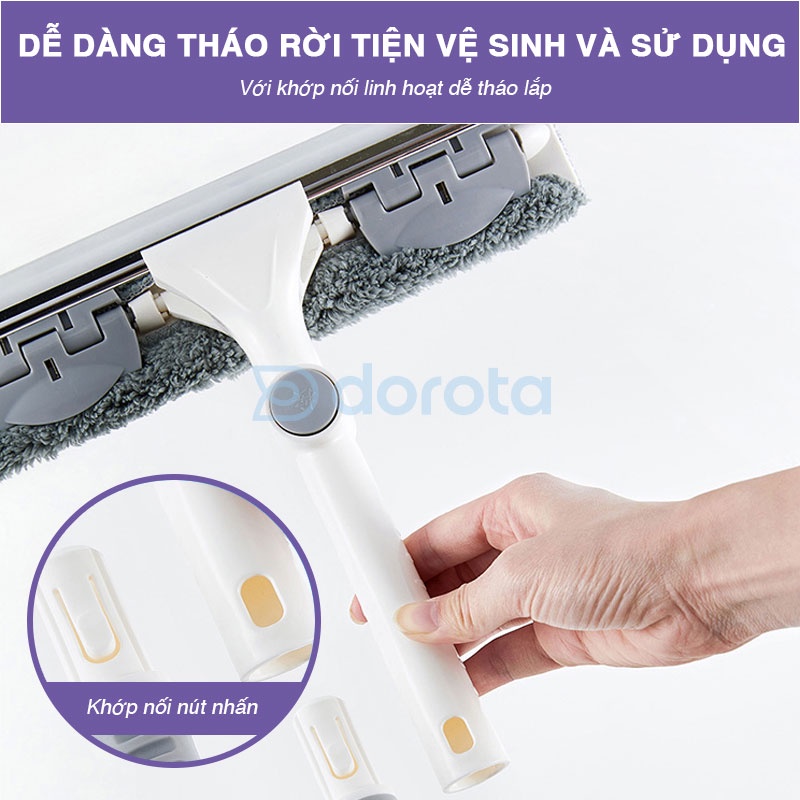 Cây lau kính thông minh DOROTA gạt chùi kính đa năng 2 đầu trong 1 có thể tháo rời lau bếp đa năng AQ256