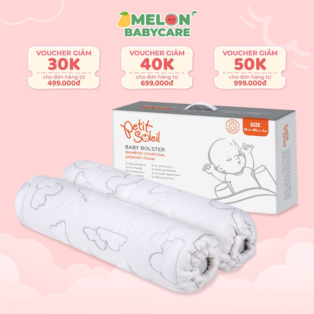 Gối ôm cho bé sơ sinh, gối chặn Baby Bolster Petit Soleil - Melon Babycare