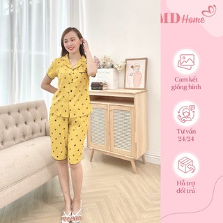 Bộ ngủ pyjama ngắn tay vải boi cao cấp thoáng mát ,mềm mịn 245 - MD Home