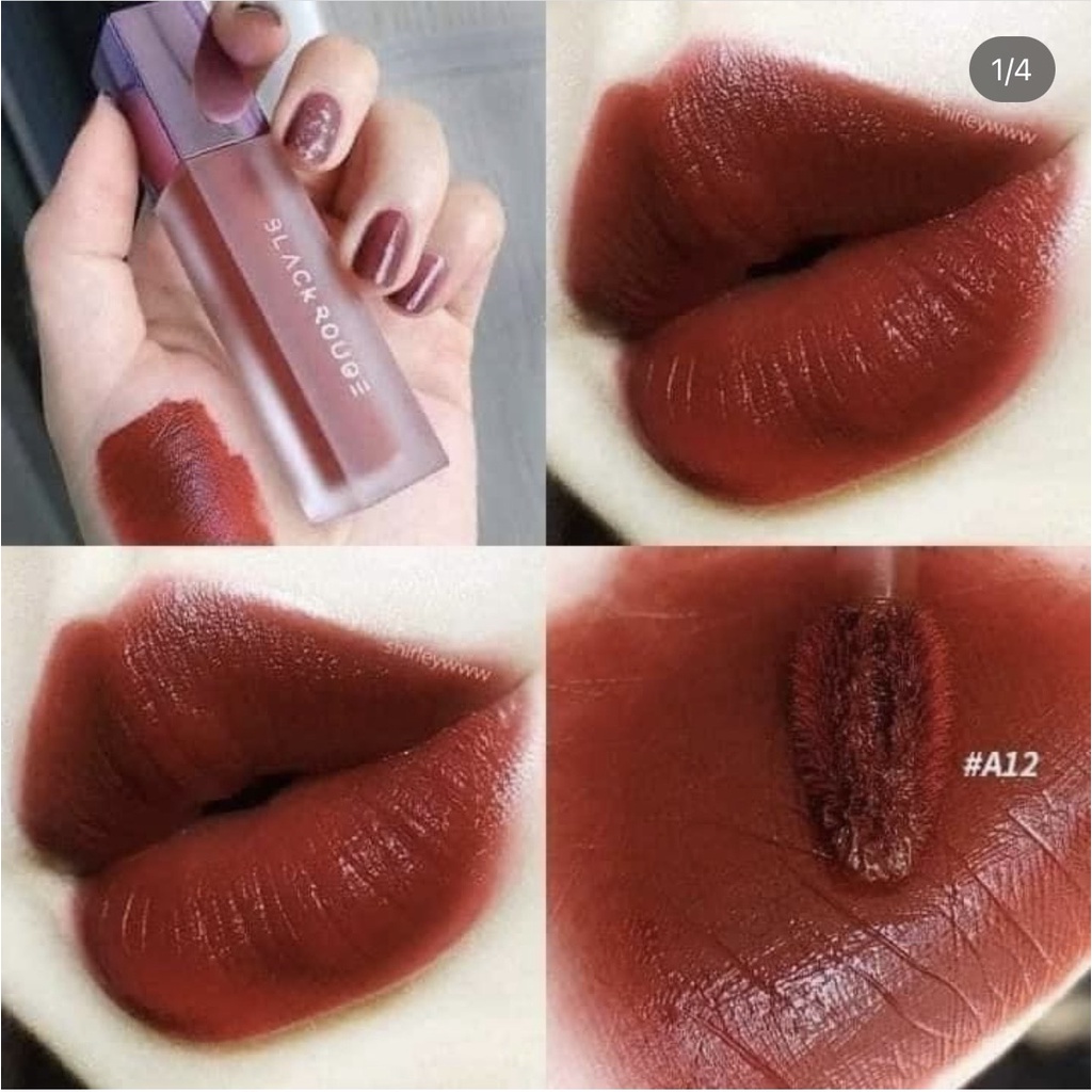 Son kem màu đẹp Black rouge siêu lì tone màu nâu đỏ sẵn các màu A12.A03,A05,A06