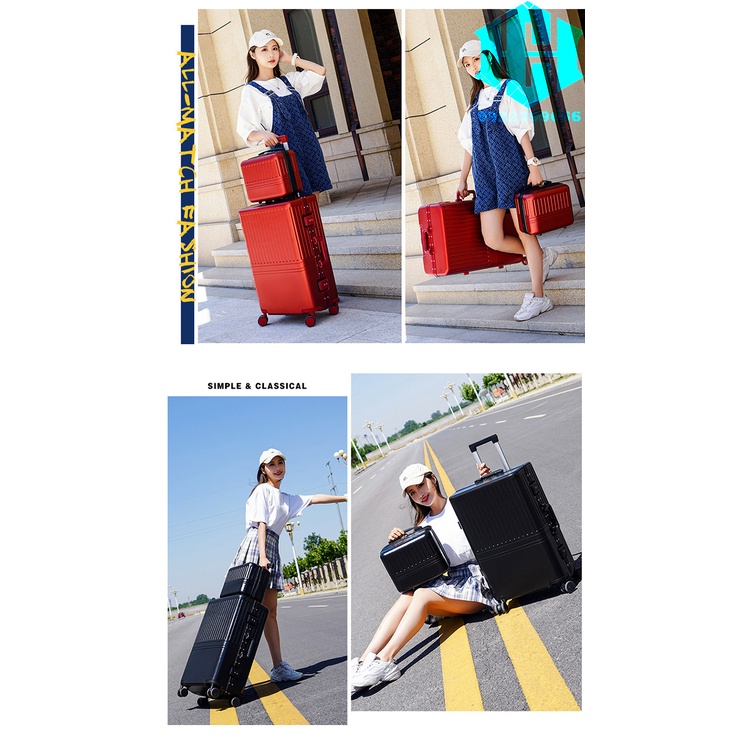 Vali da du lịch khung nhôm giá trị cao cho nam  phong cách mới 2023 có va li con