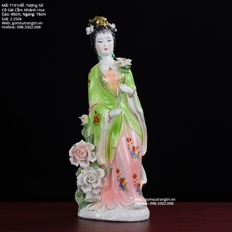TƯỢNG CÔ GÁI CẦM NHÁNH HOA