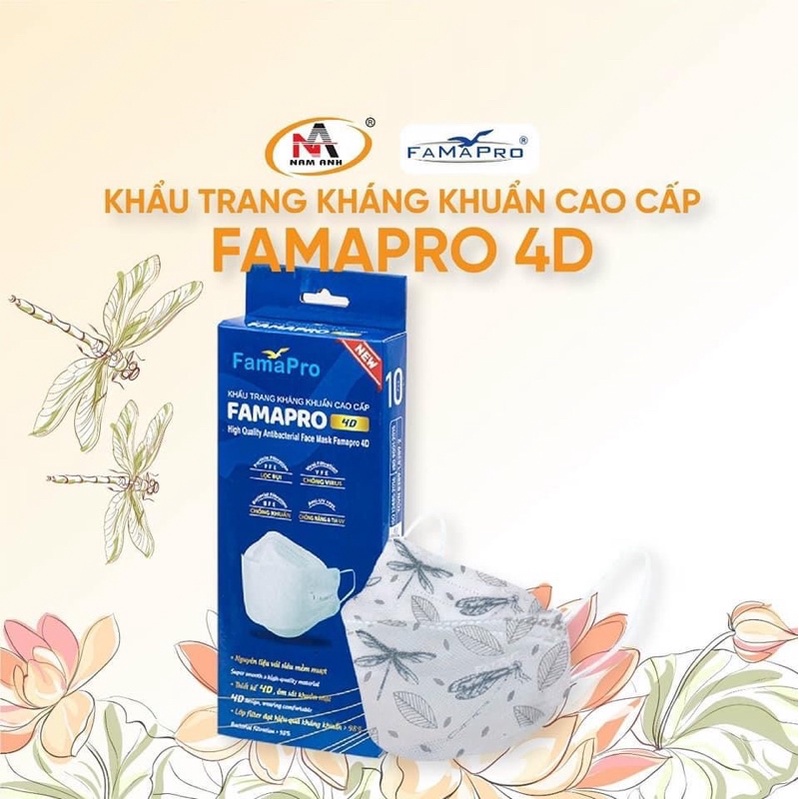 Khẩu trang y tế cao cấp kháng khuẩn KF94 Famapro 4D Nam Anh đủ màu