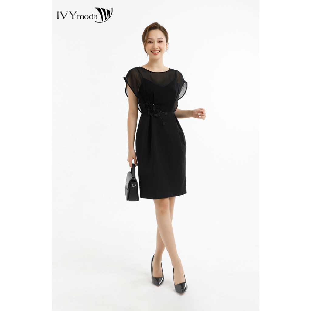 Đầm ôm đính hoa nữ IVY moda MS 48M6752