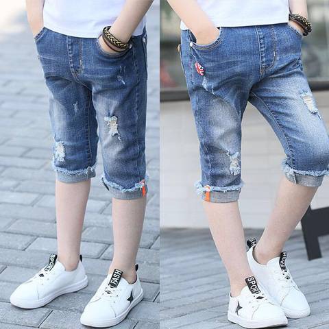Quần short Jean Nam / Nữ Mỏng Phong Cách Hàn Quốc Thời Trang Mùa Hè 5 Kiểu 6 7 8 12 14 Tuổi