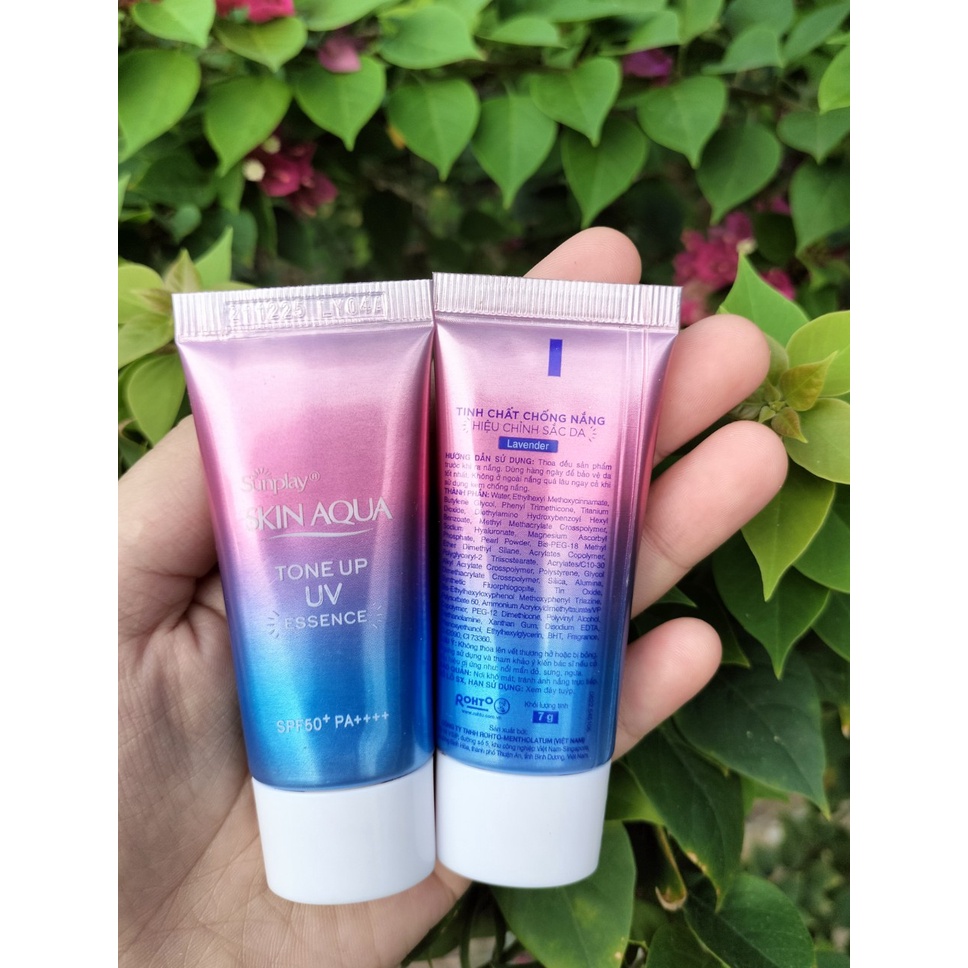 (mini size 7ml) Tinh Chất Chống Nắng Hiệu Chỉnh Sắc Da Sunplay Skin Aqua Tone up UV Essence Lavender SPF 50+, PA++++