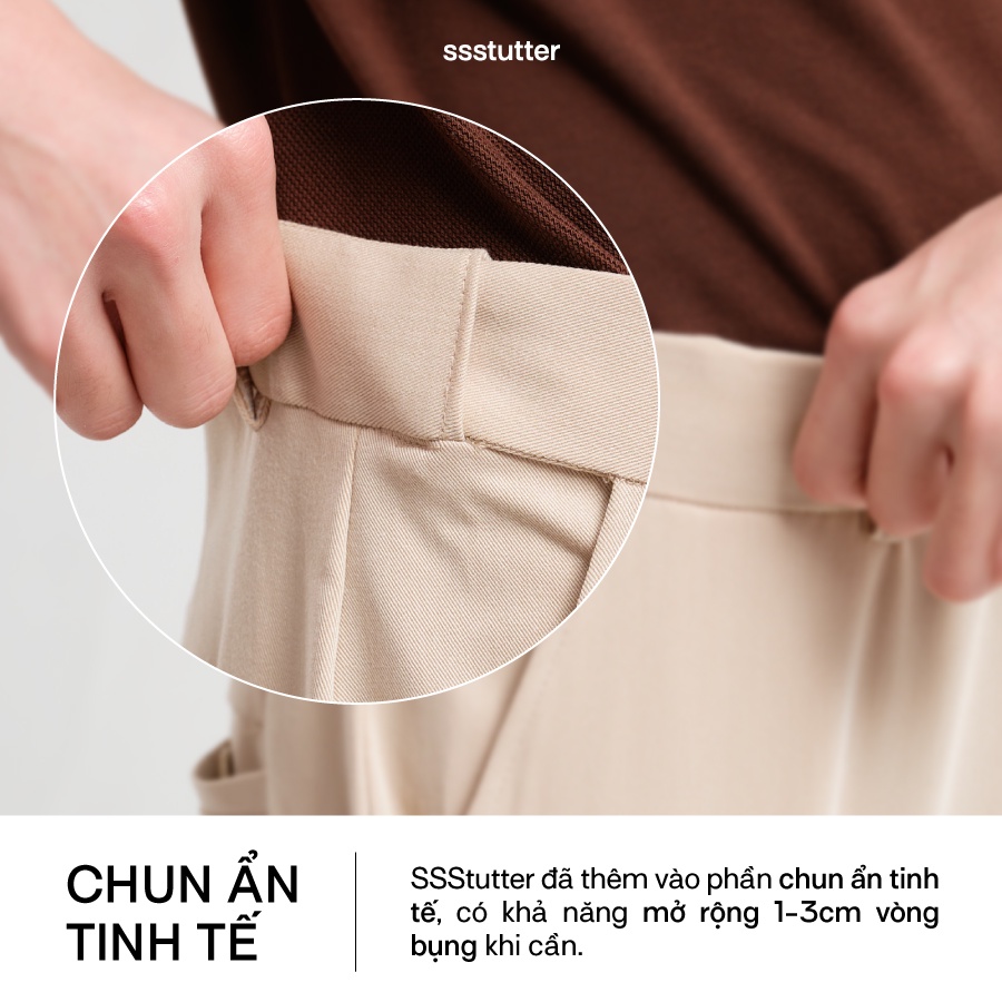 Quần âu ống suông thông minh cạp chun ẩn nam SSSTUTTER dáng crop tôn dáng thoải mái vận động trẻ trung công sở FIT PANTS