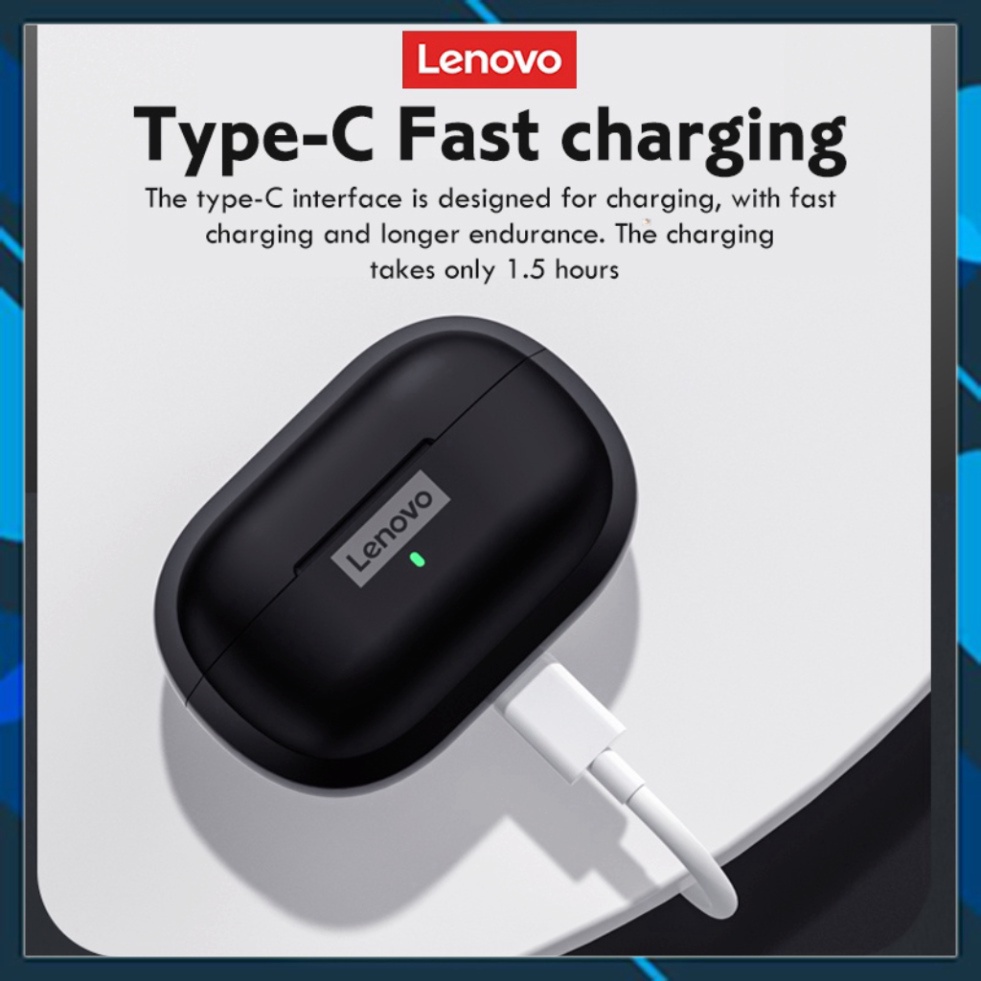 Nguyên bản Lenovo LP1S TWS Tai nghe Bluetooth 5.0Tai nghe thể thao chống thấm nước Giảm tiếng ồn với Mic tai nghe gaming