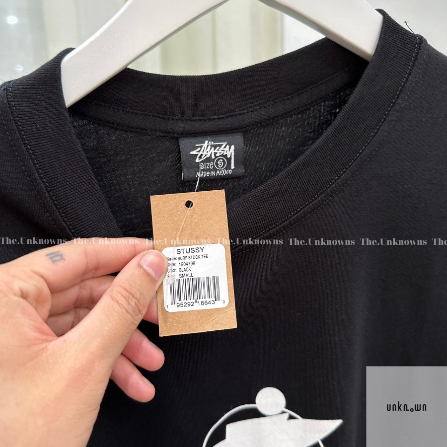 [Mirror Quality]-Áo Tee STUSSY Surf Stock Tee Black,Áo Thun Stussy cao cấp full túi tag