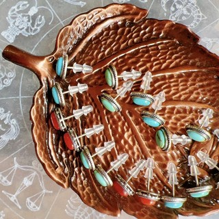 Bông tai Turquoise và Namhong Agate