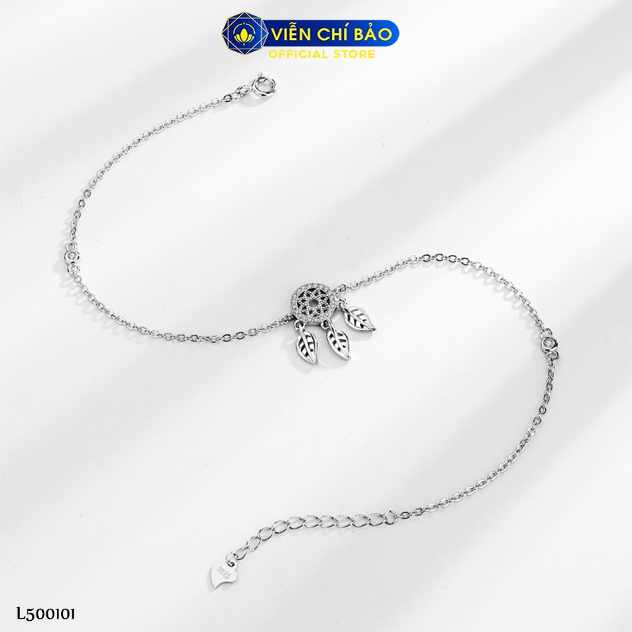 Lắc chân bạc nữ Dream Catcher đính đá xi kim chất liệu bạc 925 thời trang phụ kiện trang sức Viễn Chí Bảo L500101