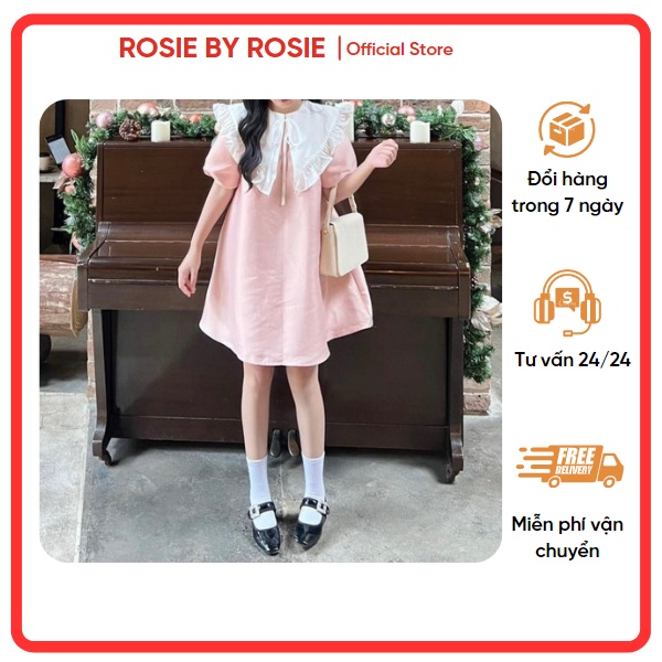 Váy babydoll tay phồng cổ bèo, váy babydoll phong các tiểu thư Hàn Quốc#RosieByRosie