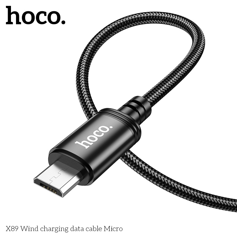 Cáp sạc Hoco X89 sạc nhanh dây dù bện dài 1M cho Smartphone ( Đen )