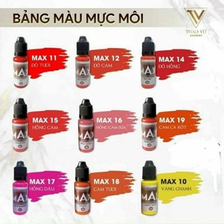 Mực max phun mày mày môi siêu bám, mực bong đậm bám màu tốt 90-95%