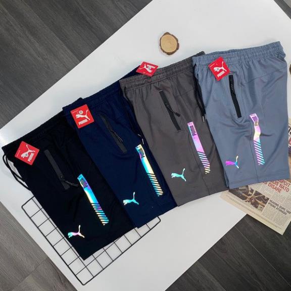 Quần short nam thể thao, Quần đùi chạy sọc nam thun poly cao cấp co dãn 4 chiều