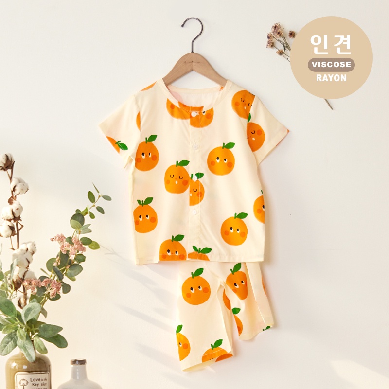 Đồ bộ pijama mặc nhà Viscose Rayon mùa hè cho bé gái bé trai Unifriend Hàn Quốc U2023-16