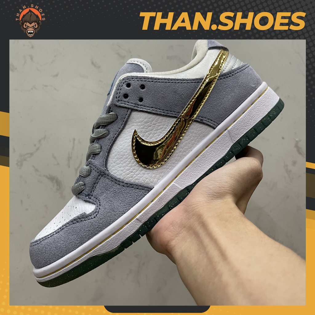 Giày SB Dunk Low Sean Cliver Holiday Special, SB Xanh Móc Vàng - Than.Shoes