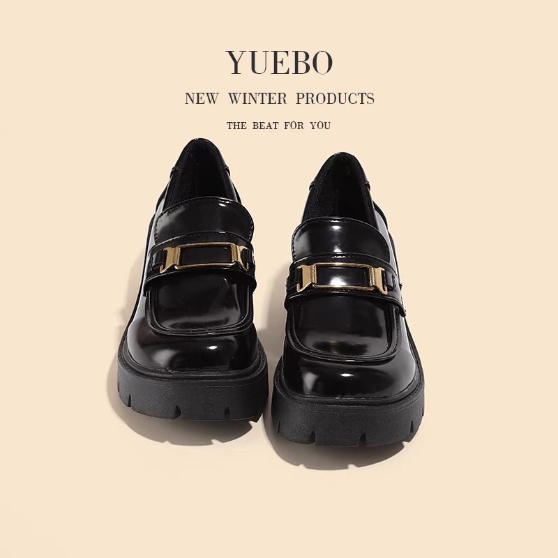 giày nữ oxford loafer đế cai răng cưa giày khuy ngang