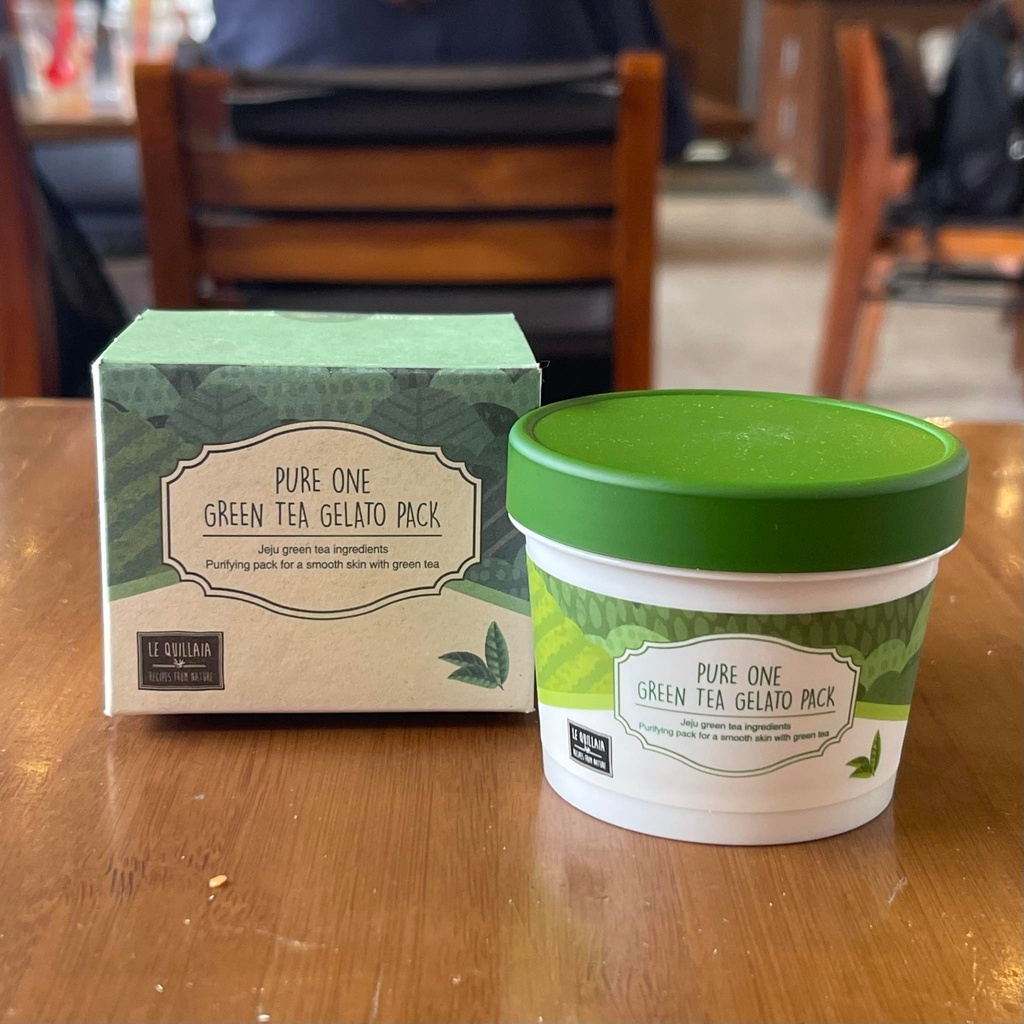 [CHÍNH HÃNG] Mặt Nạ Trà Xanh Làm Sáng Da, Ngừa Mụn Le Quillaia Pure One Green Tea Gelato Pack 100G