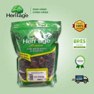 Chà Là khô không hạt nguyên liệu trung đông, sản phẩm của tập đoàn Heritage Thái Lan gói 1kg - Dried Date