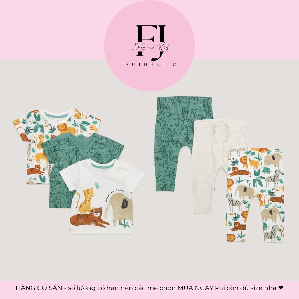 Bộ quần áo bé trai chính hãng Matalan, bộ quần áo họa tiết cho bé 1-4 tuổi Auth